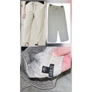 J.Crew 100%‎ Linen Pants Women's Size S 30x24 Wide Leg Cropped Drawstring Preppy